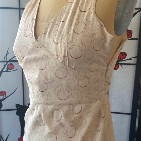 Ann Taylor Cream Gold Sheath Midi Dress - Picture 2 of 5